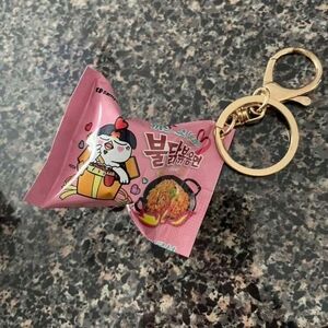 Pink Spicy Noodle Keychain